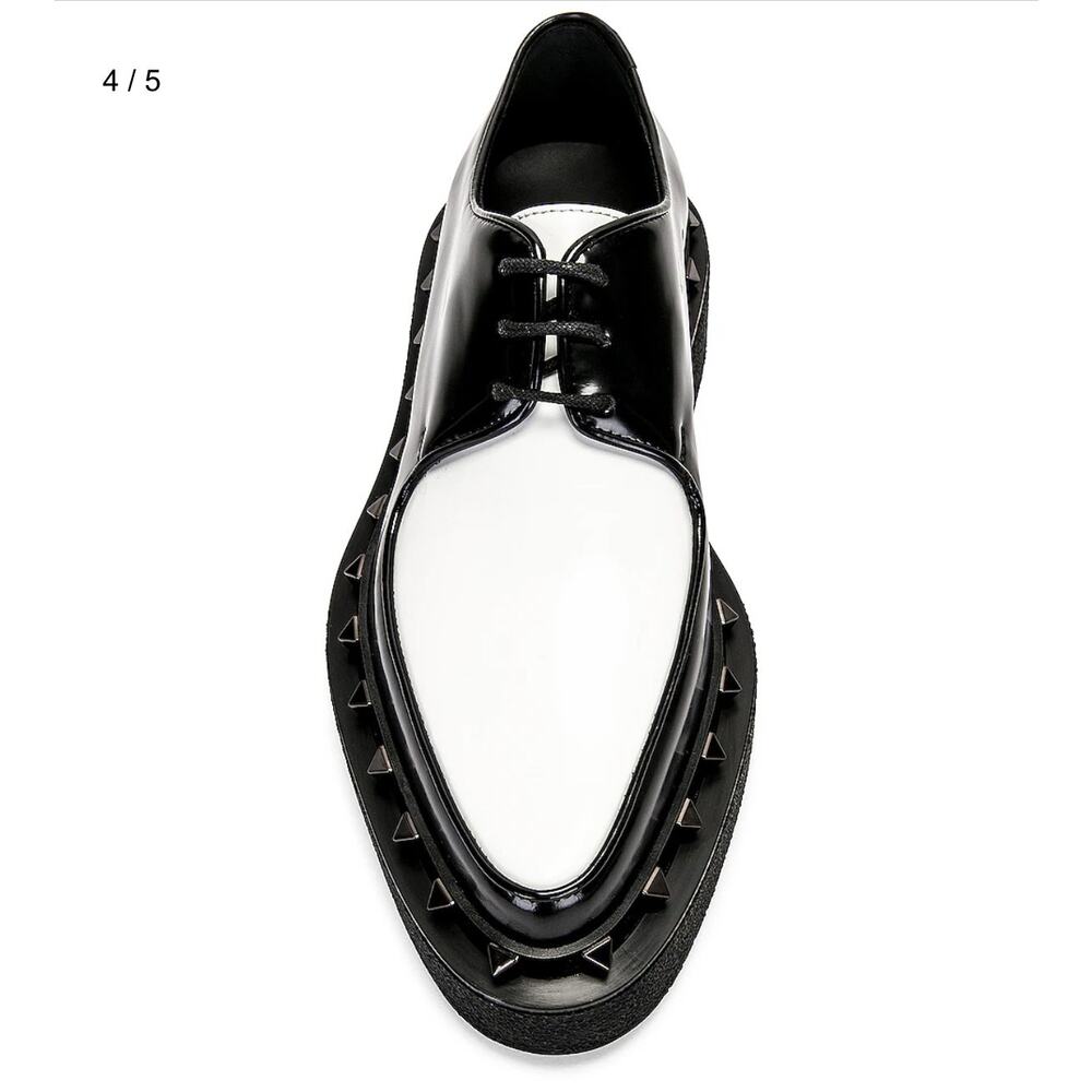 Valentino Garavani Rockstud M-Way Derby Black Leather Shoes EU 38.5 - Picture 10 of 16
